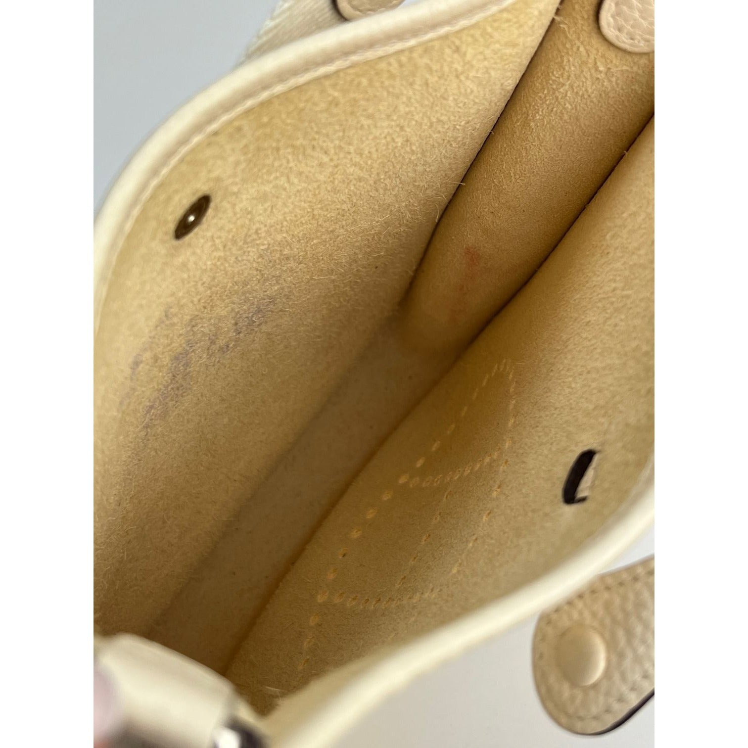 Hermes Taurillon Clemence evelyne TPM Nata White Crossbody Bag - 10
