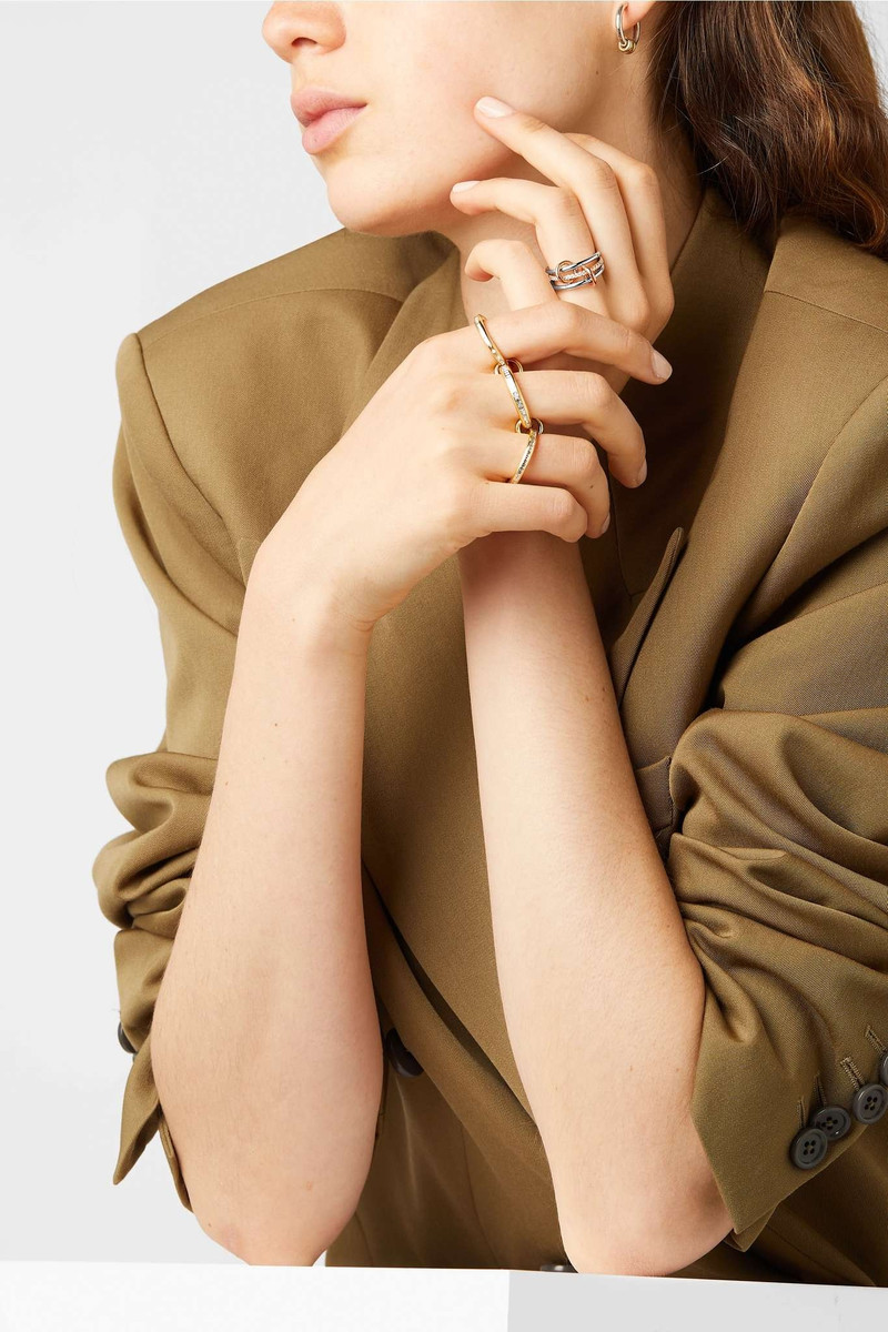 Spinelli Kilcollin Sonny set of three 18-karat white, yellow and rose gold diamond rings outlook