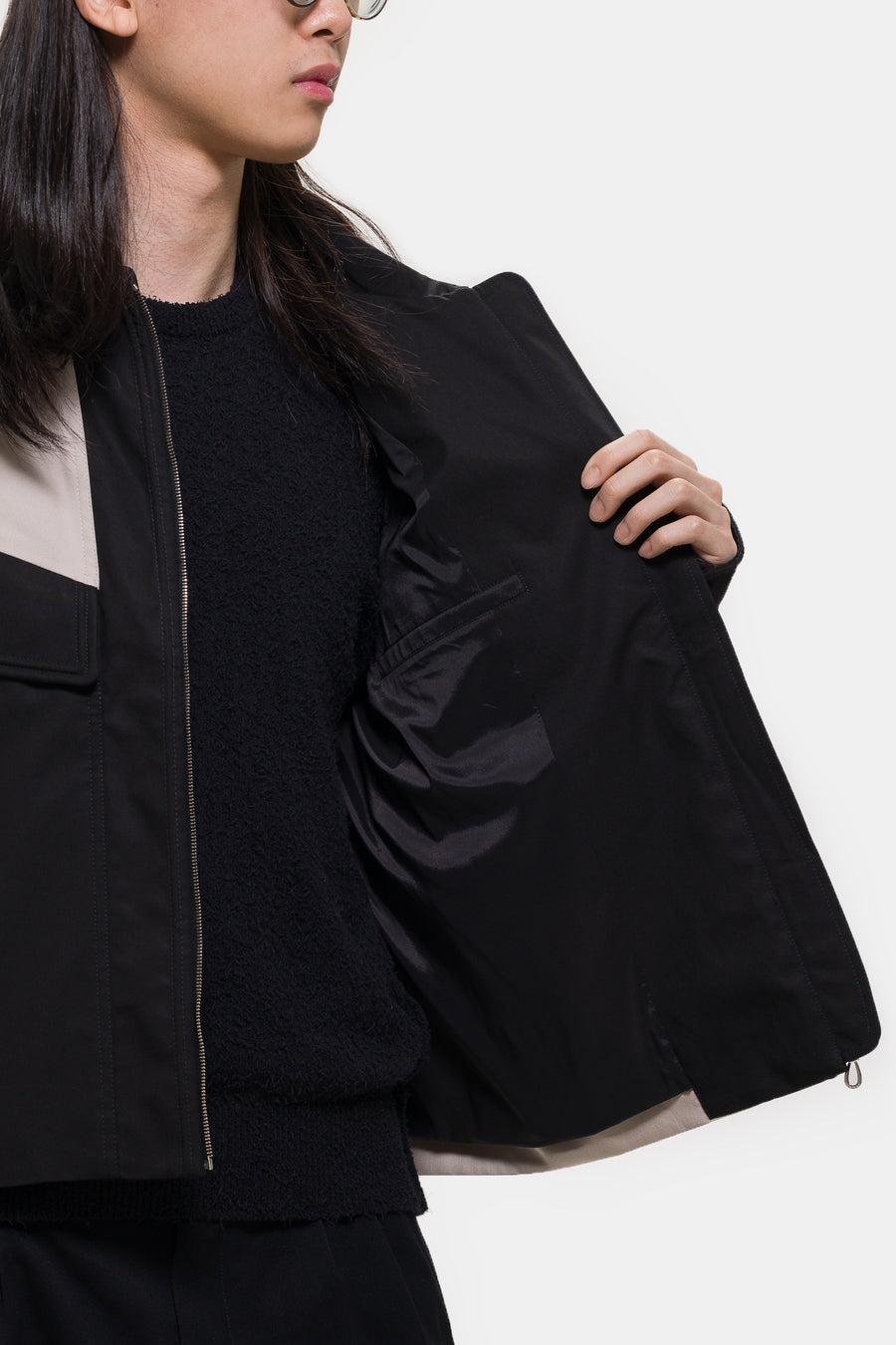 Alec K-Dart Blouson Jacket in Seedpearl/Black Sable - 5