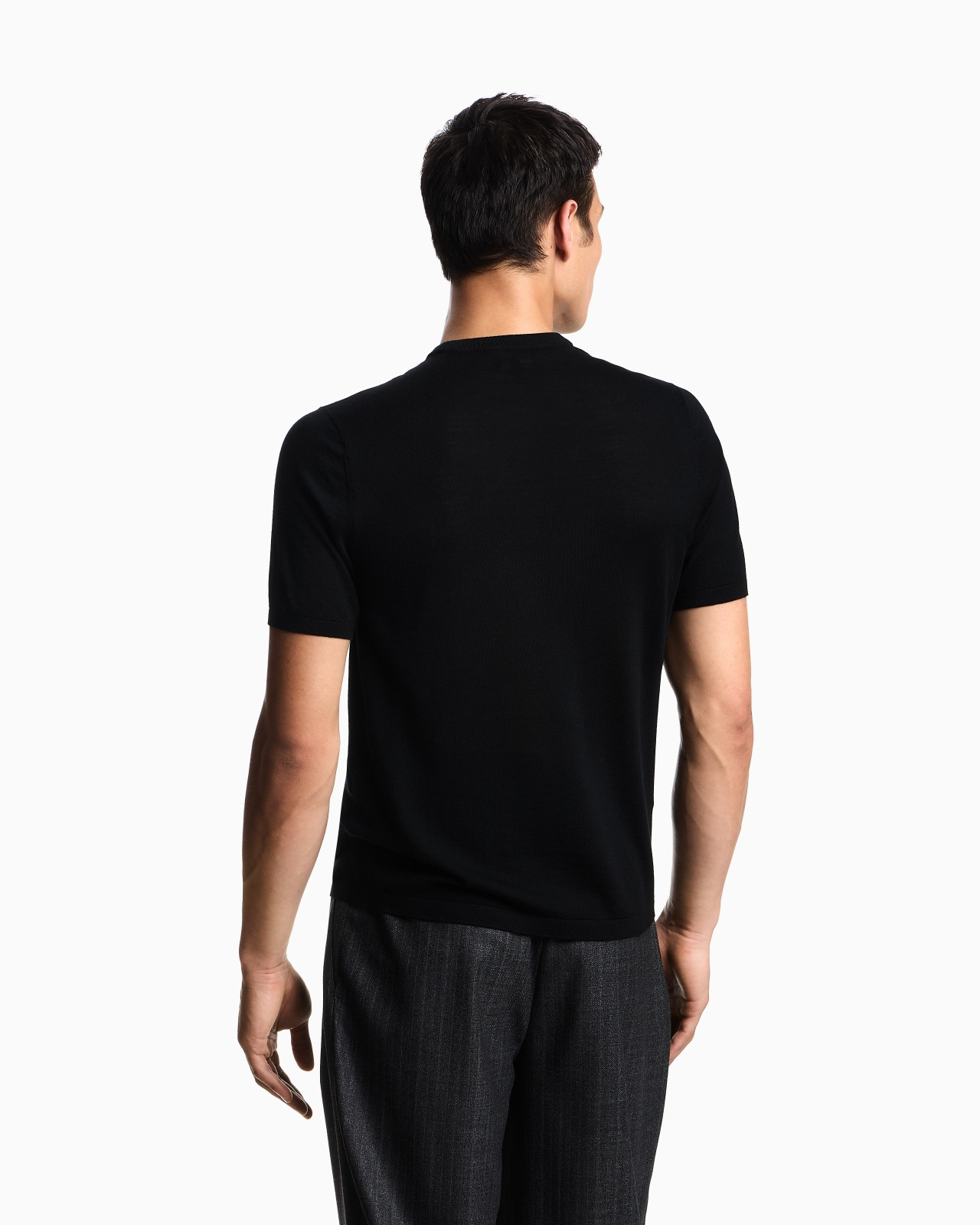 SHORT-SLEEVED JUMPER IN A SEAMLESS PLAIN-KNIT VIRGIN WOOL - 3