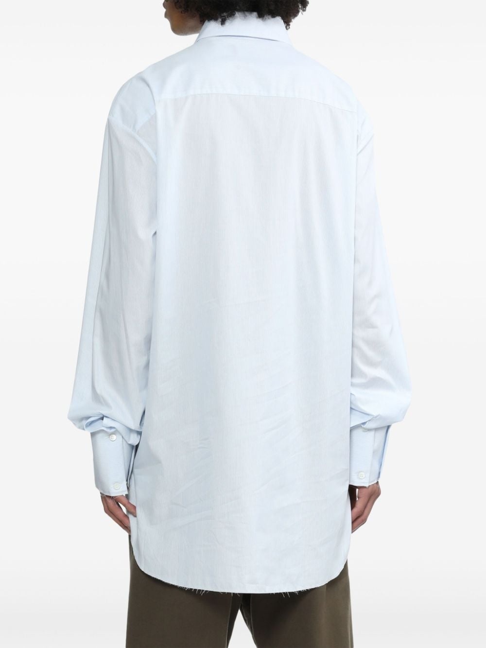 classic collar pinstriped cotton shirt - 4