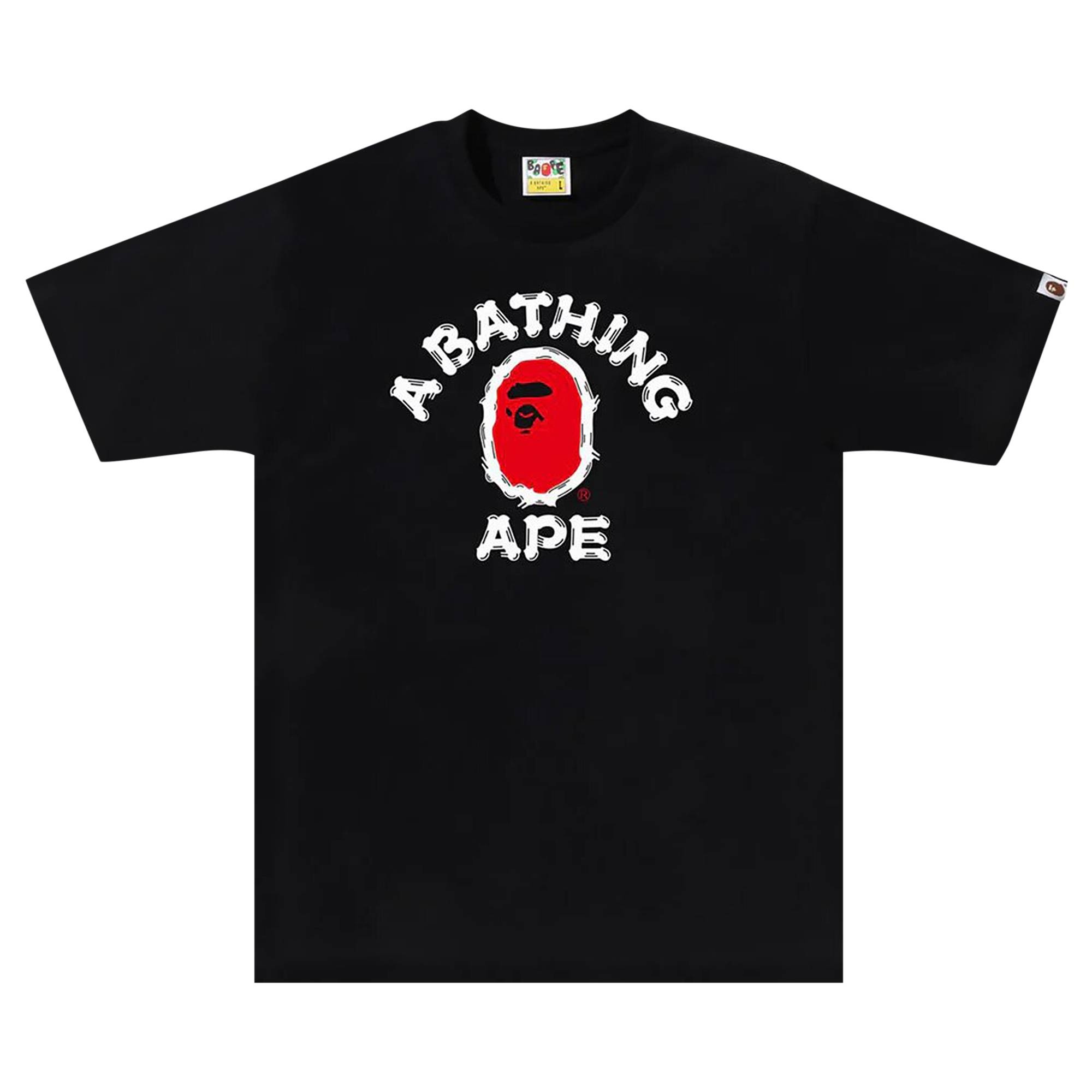 BAPE Brush College Tee 'Black' - 1