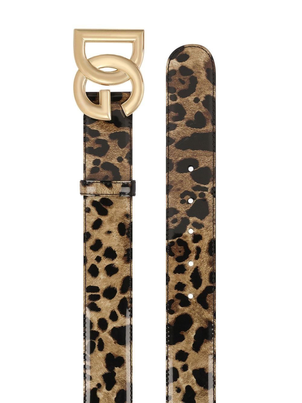 KIM DOLCE&GABBANA leopard-print logo-buckle belt - 3