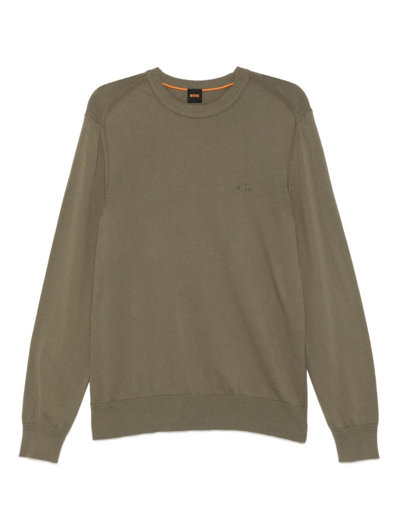 logo-embroidered crew-neck jumper 1