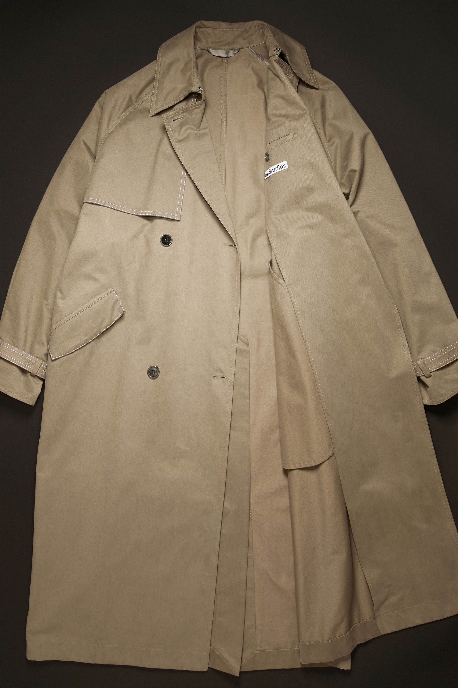 Double-breasted trench coat stone grey - 6