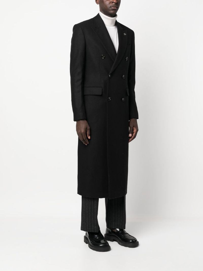 double-breasted notched-lapel coat - 3