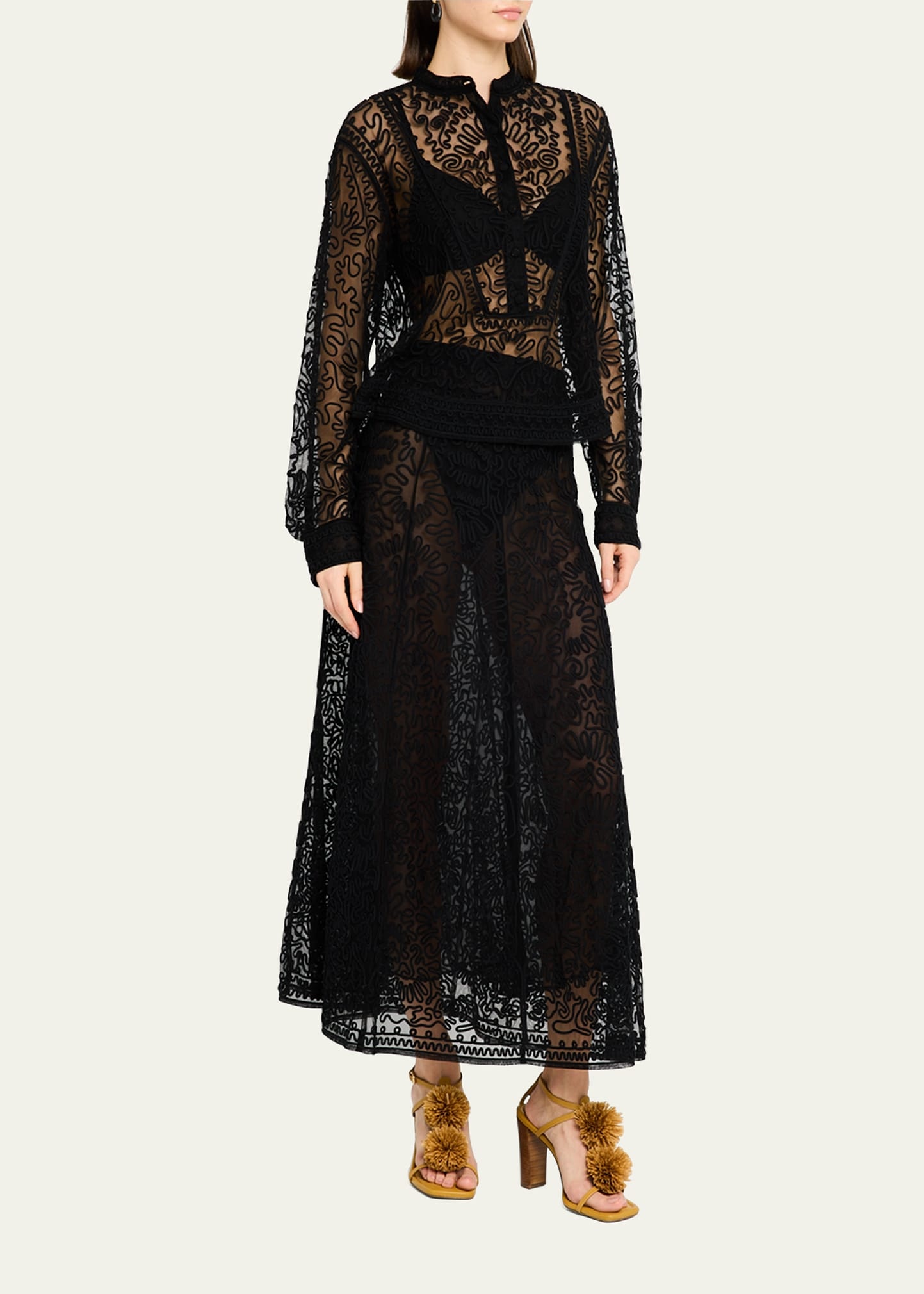 Katja Sheer Embroidered Skirt - 2