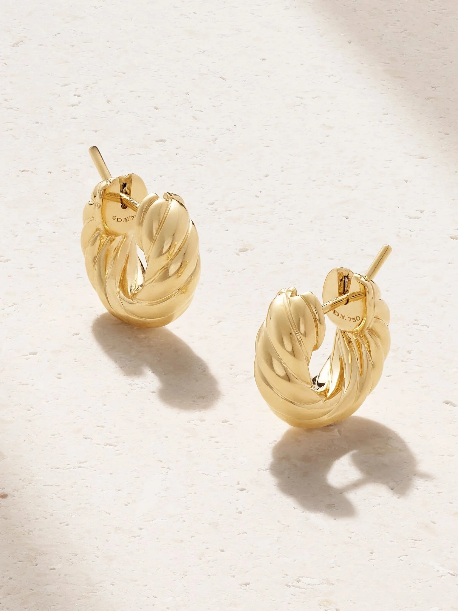 Sculpted Cable 18-karat gold hoop earrings Gold - 1
