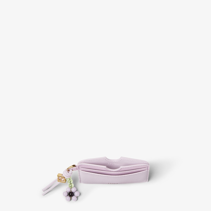 FENDI FF Diamonds Card Case Lilac leather card case outlook