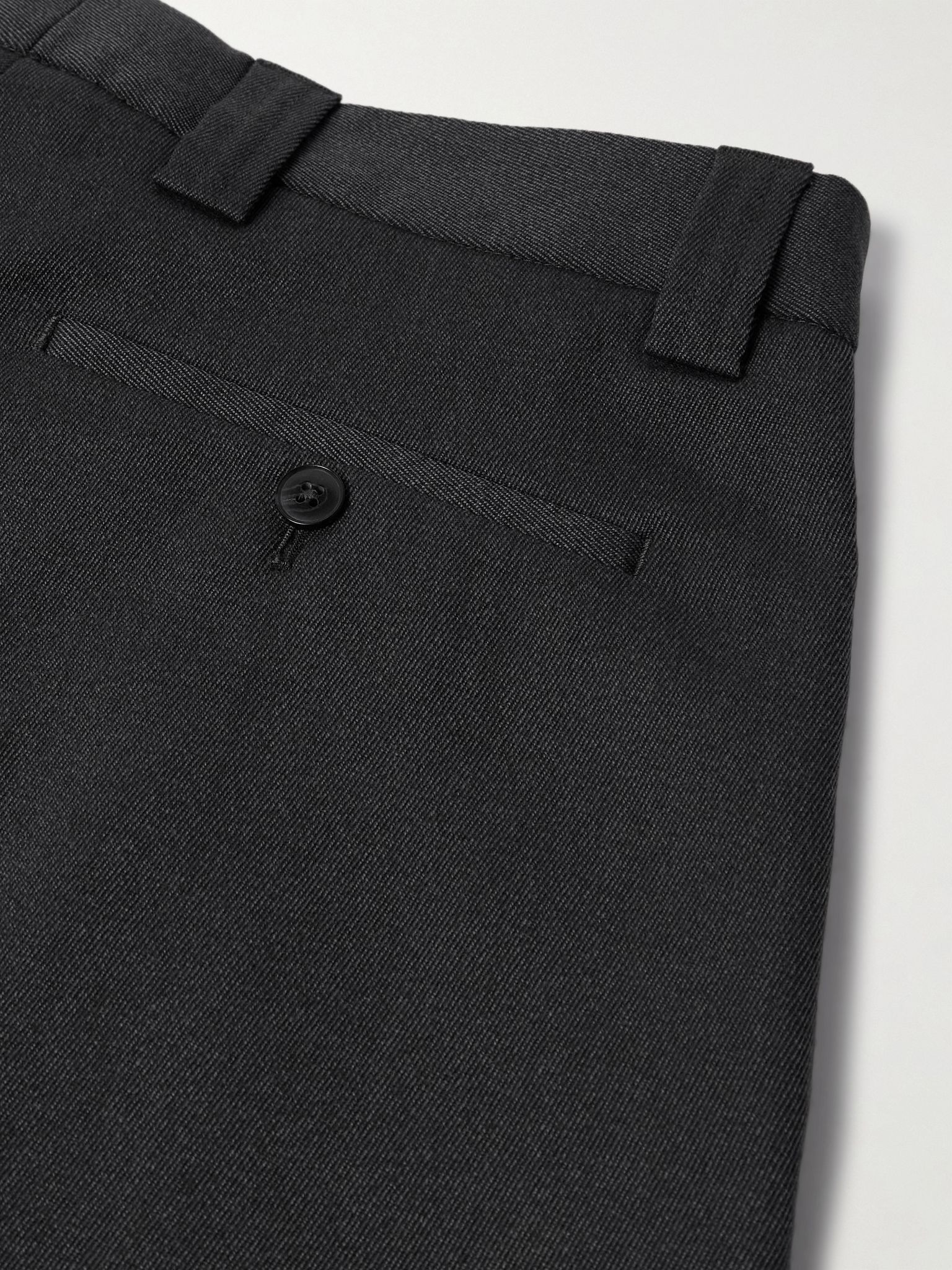 Service Wide-Leg Pleated Virgin Wool-Twill Trousers Gray - 5