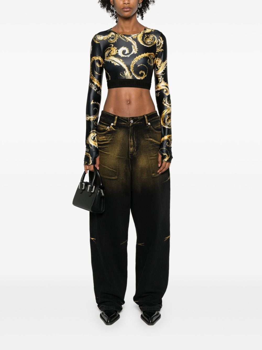 Chromo Couture-print cropped top - 2
