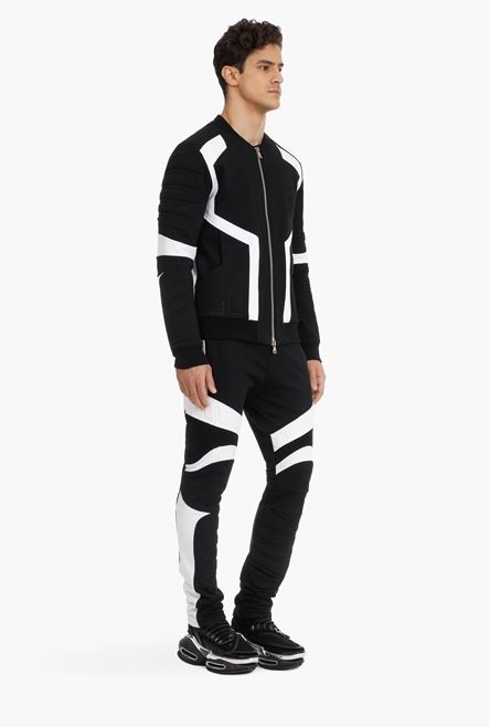 Bicolor black and white bomber jacket - 7