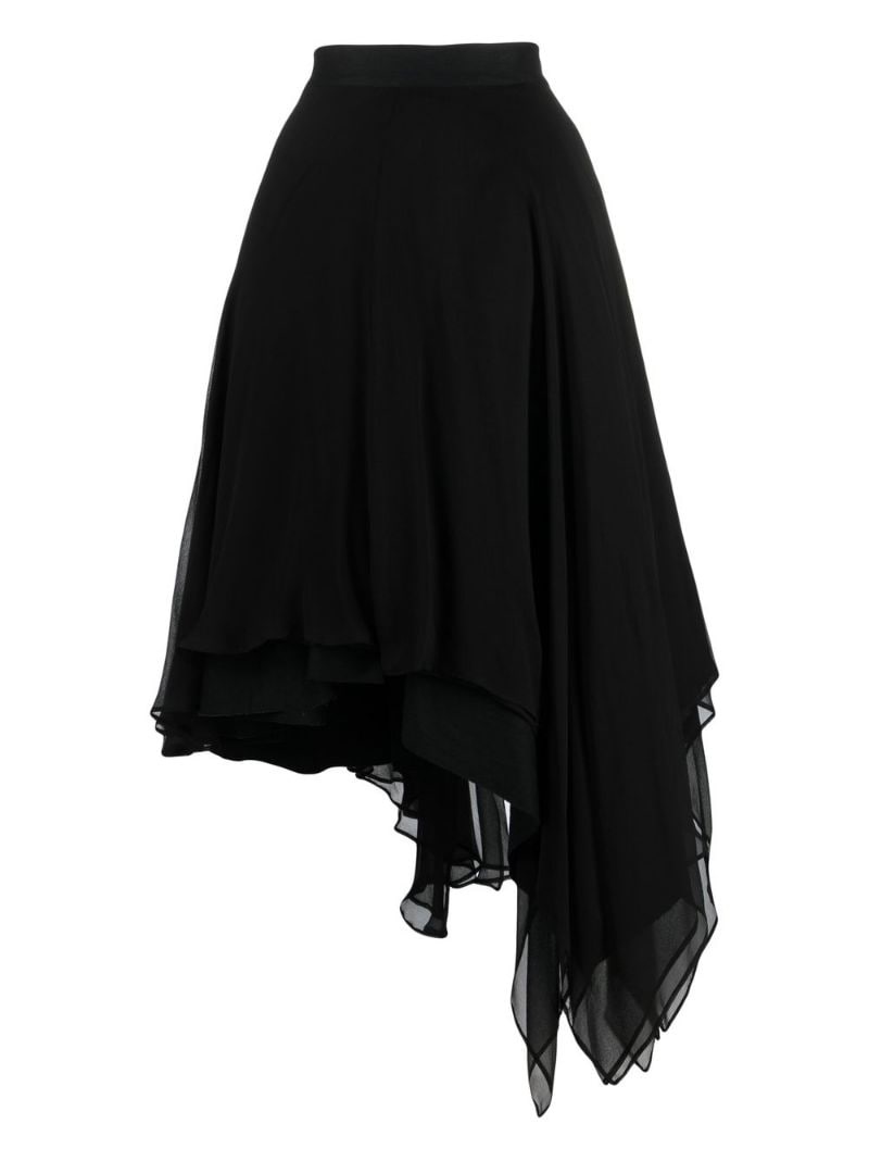 asymmetric tulle midi skirt - 2
