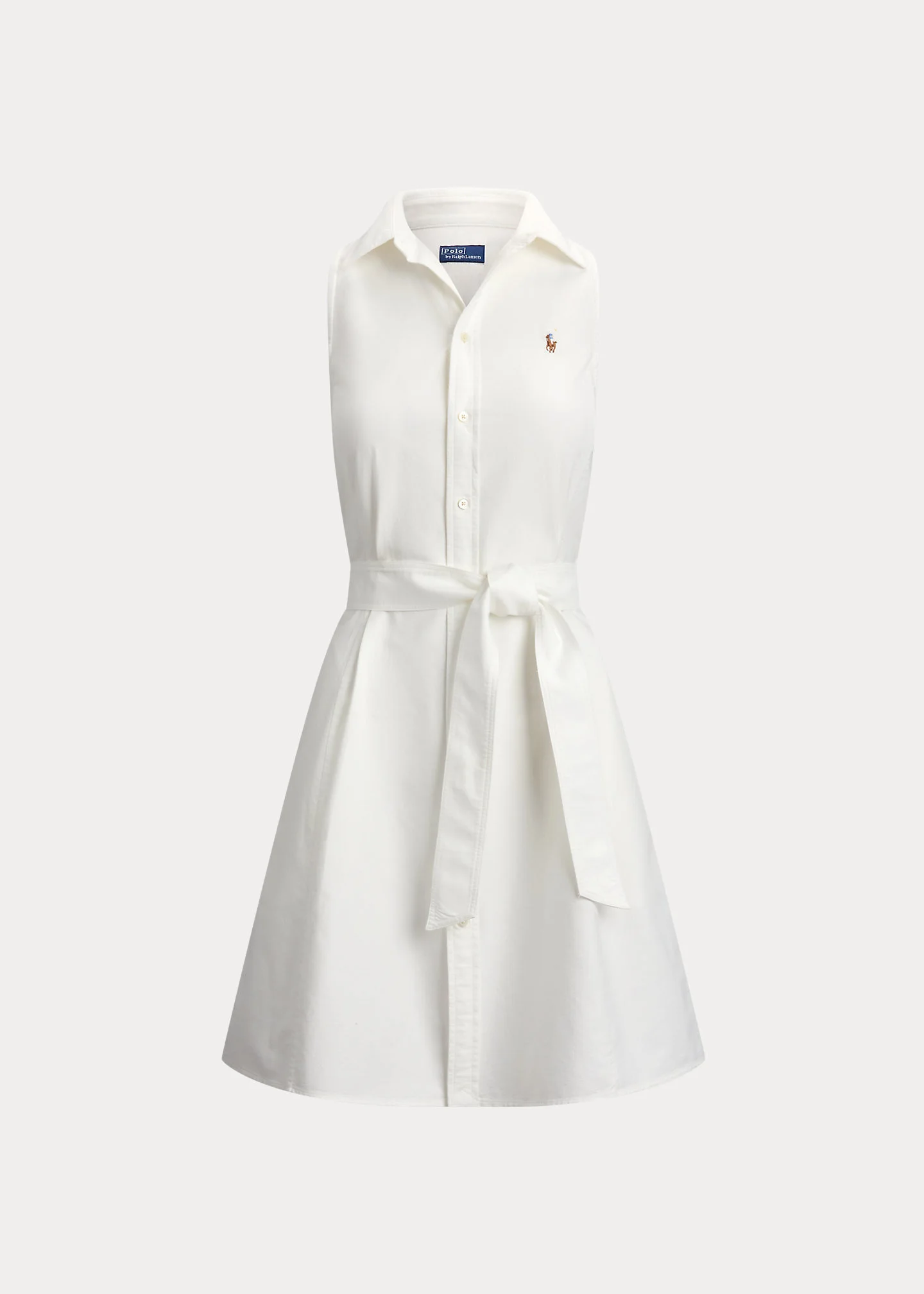 Cotton Oxford Sleeveless Shirtdress - 1