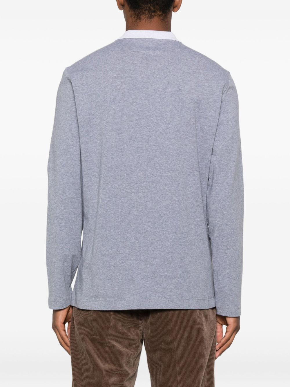 long-sleeve cotton polo shirt - 3