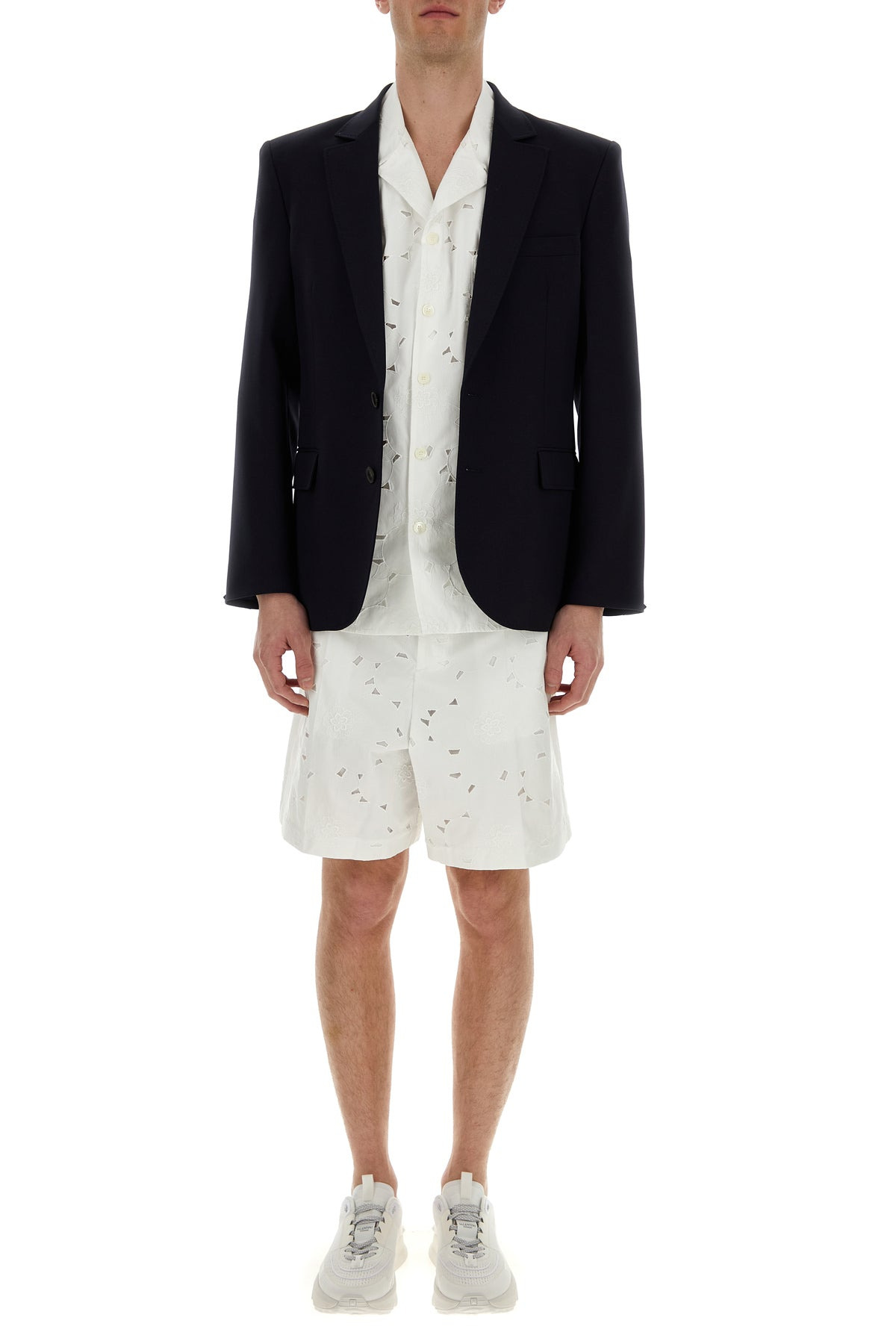 White cotton blend bermuda shorts - 6