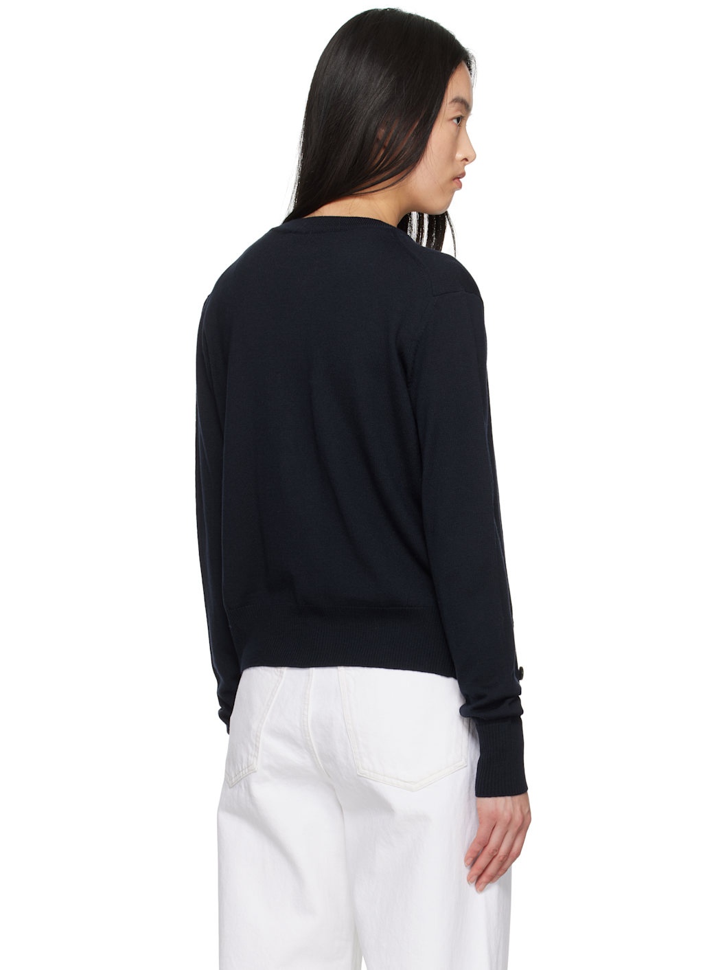 Navy Wool Ami de Coeur Cardigan - 3