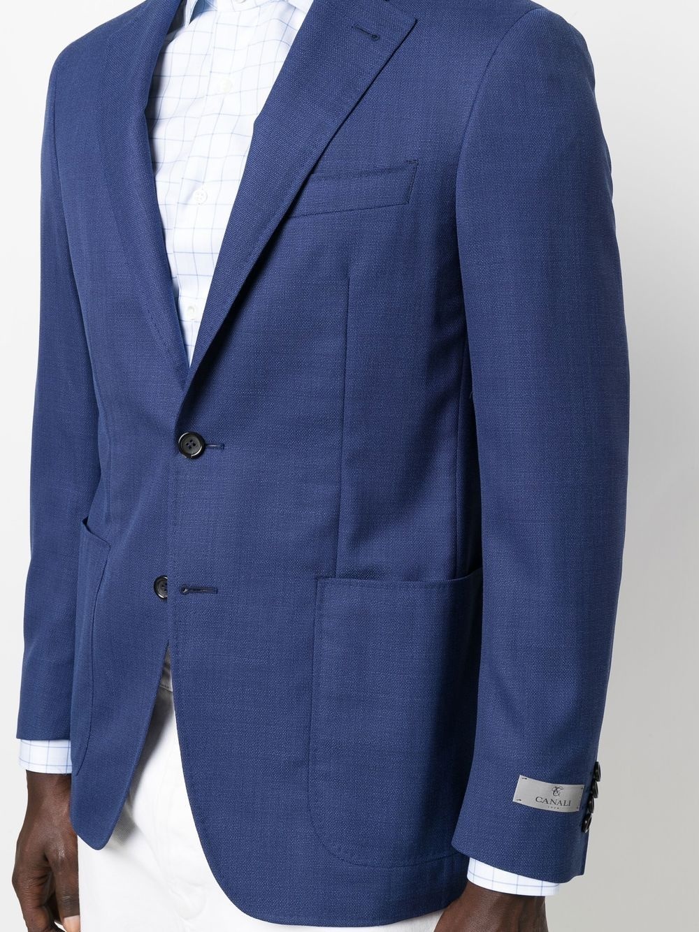 fitted single-breasted button blazer - 5