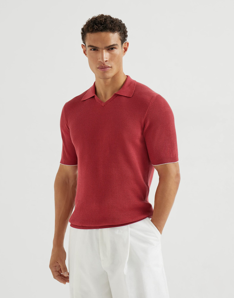Cotton English rib knit polo 2