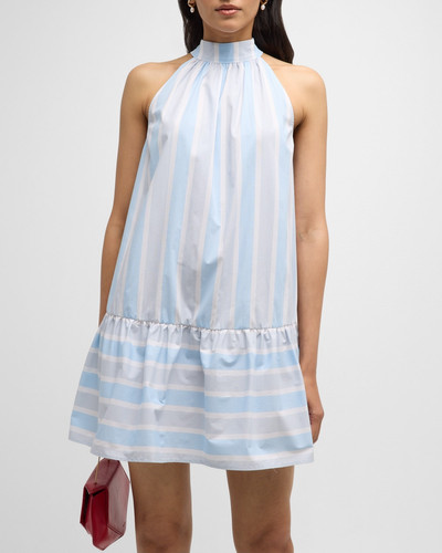 STAUD Mini Marlowe Stretch Cotton Stripe Dress outlook