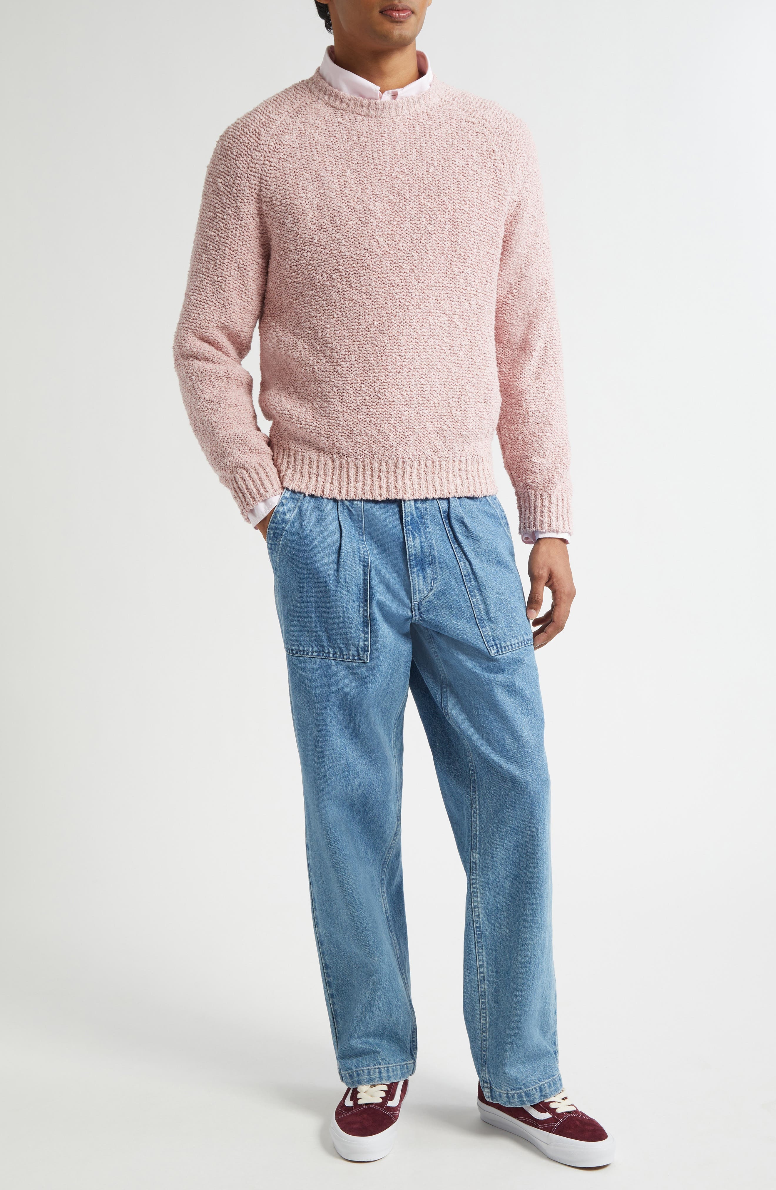 Noah Pleated Denim Fatigue Pants in Indigo at Nordstrom - 8