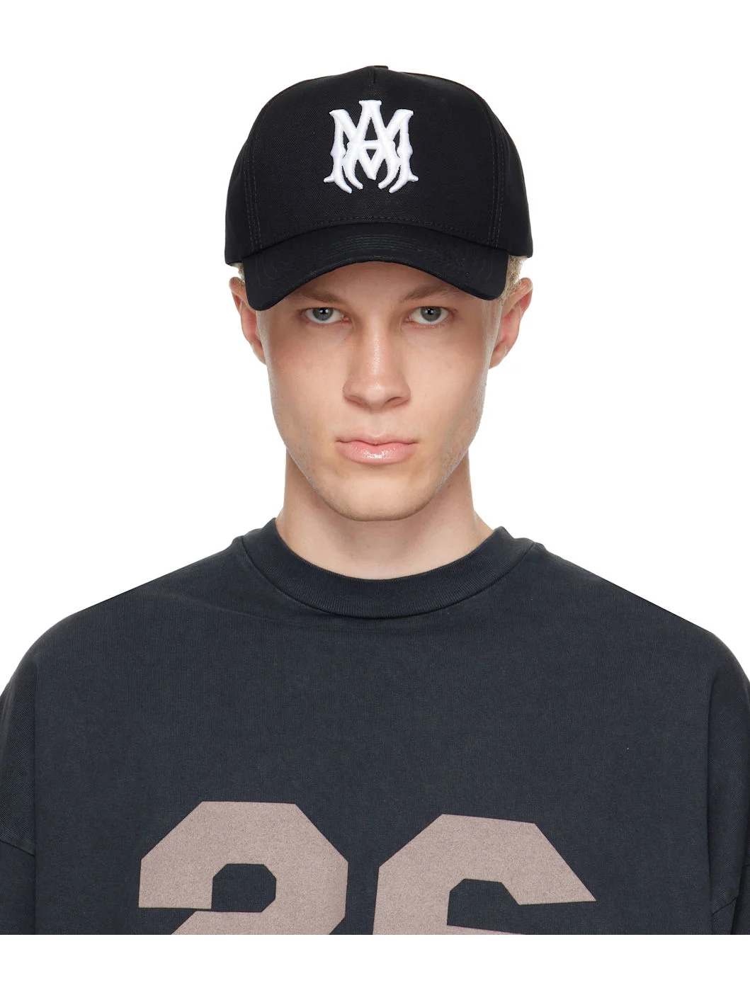 Black 'MA' Full Canvas Cap - 1