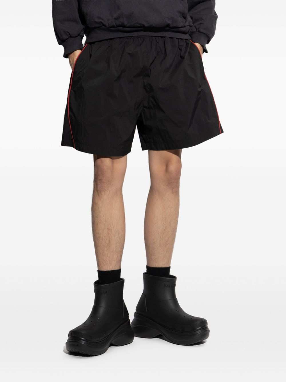 embroidered track shorts - 3