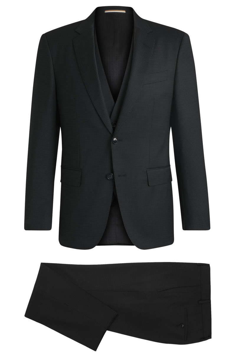 SLIM-FIT THREE-PIECE SUIT IN PATTERNED WOOL 8