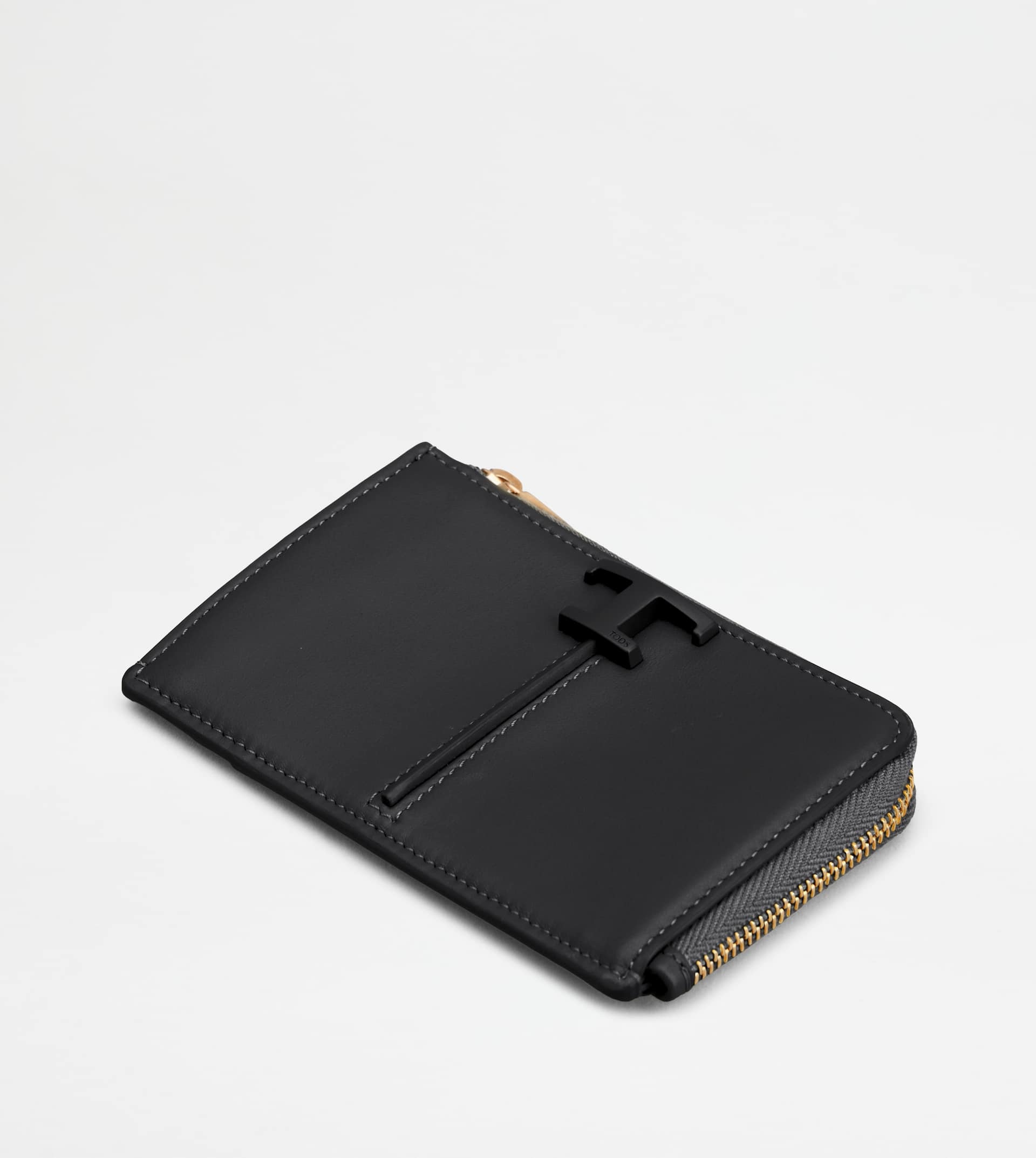 T TIMELESS KEY POUCH IN LEATHER - BLACK - 4