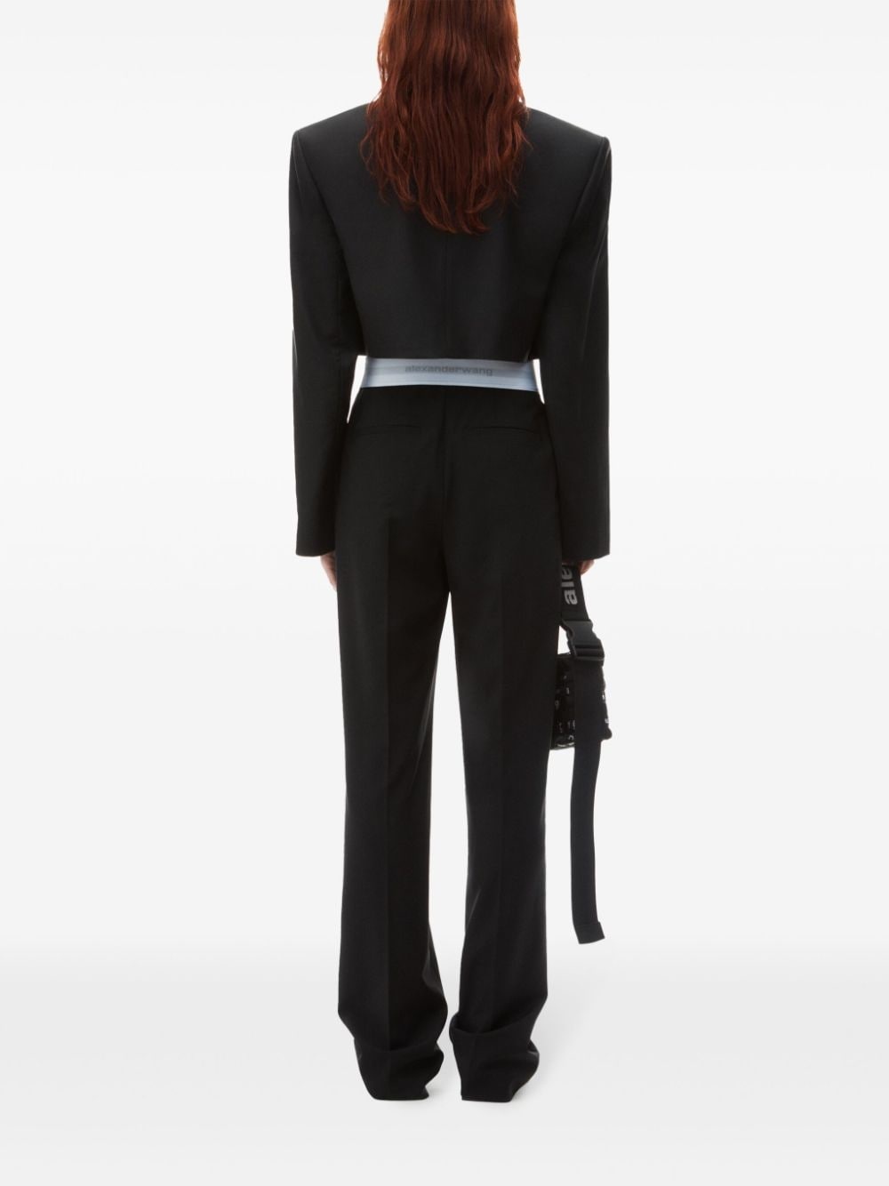 pleat-detail logo-waistband trousers - 3