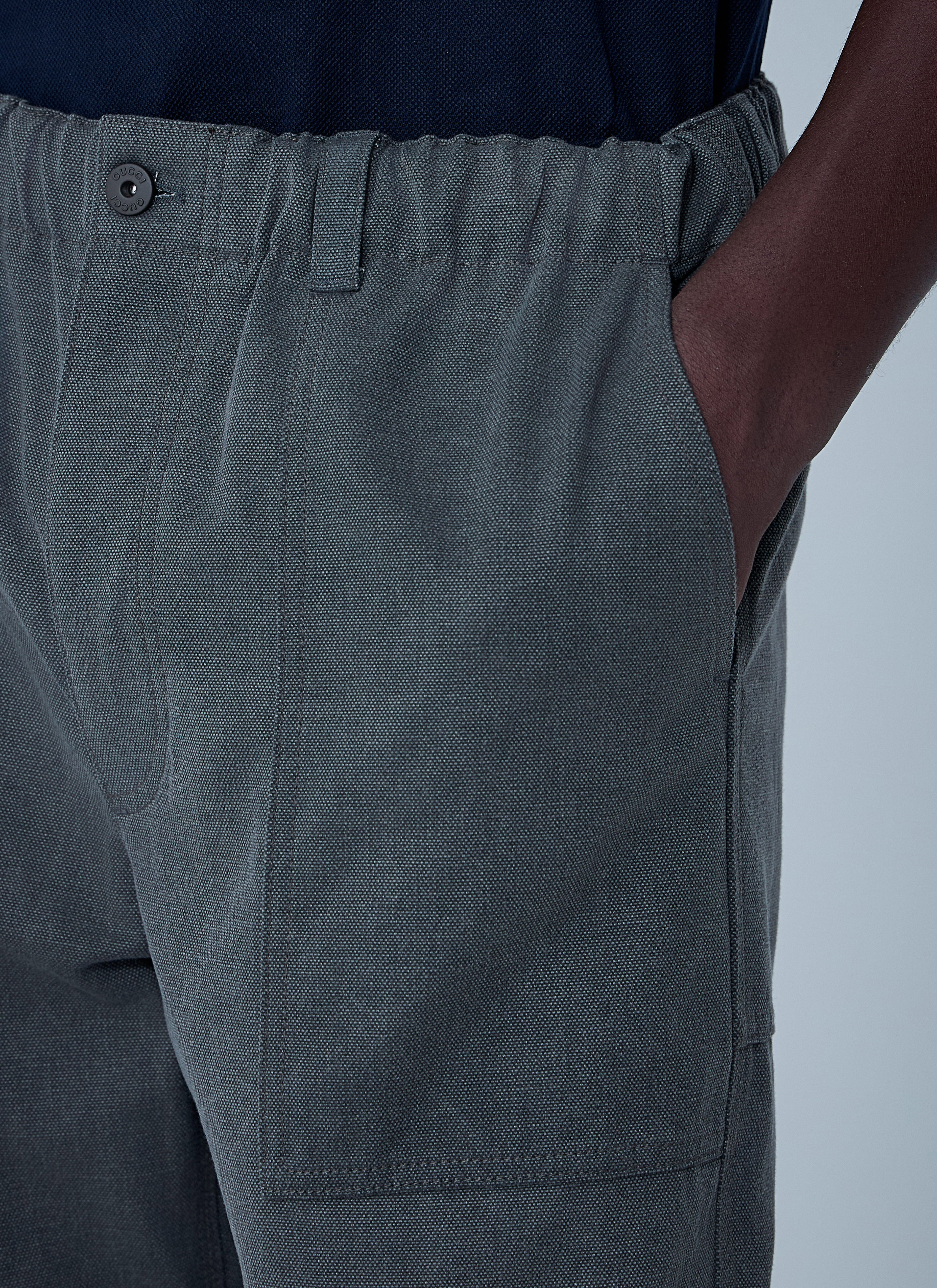 Gucci Men Faded Canvas Pants - 5