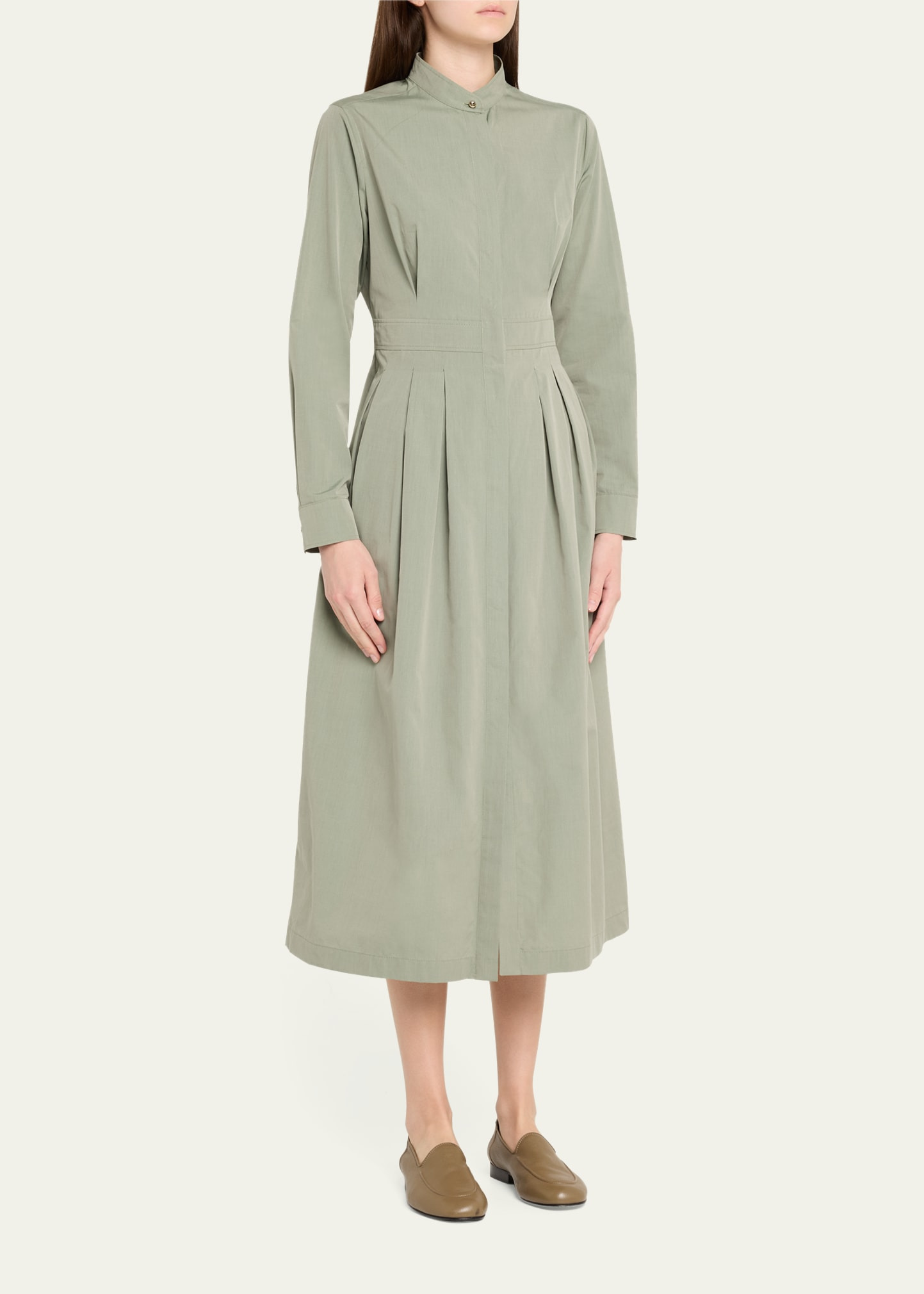 Pavia Pleated Cotton Midi Dress - 4