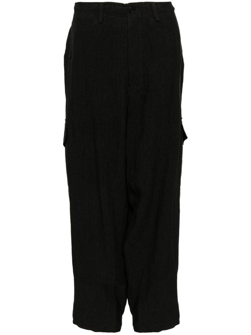 high-waist linen cargo skirt 1