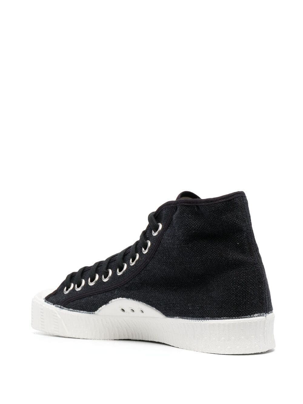 distressed-finish high top sneakers - 3