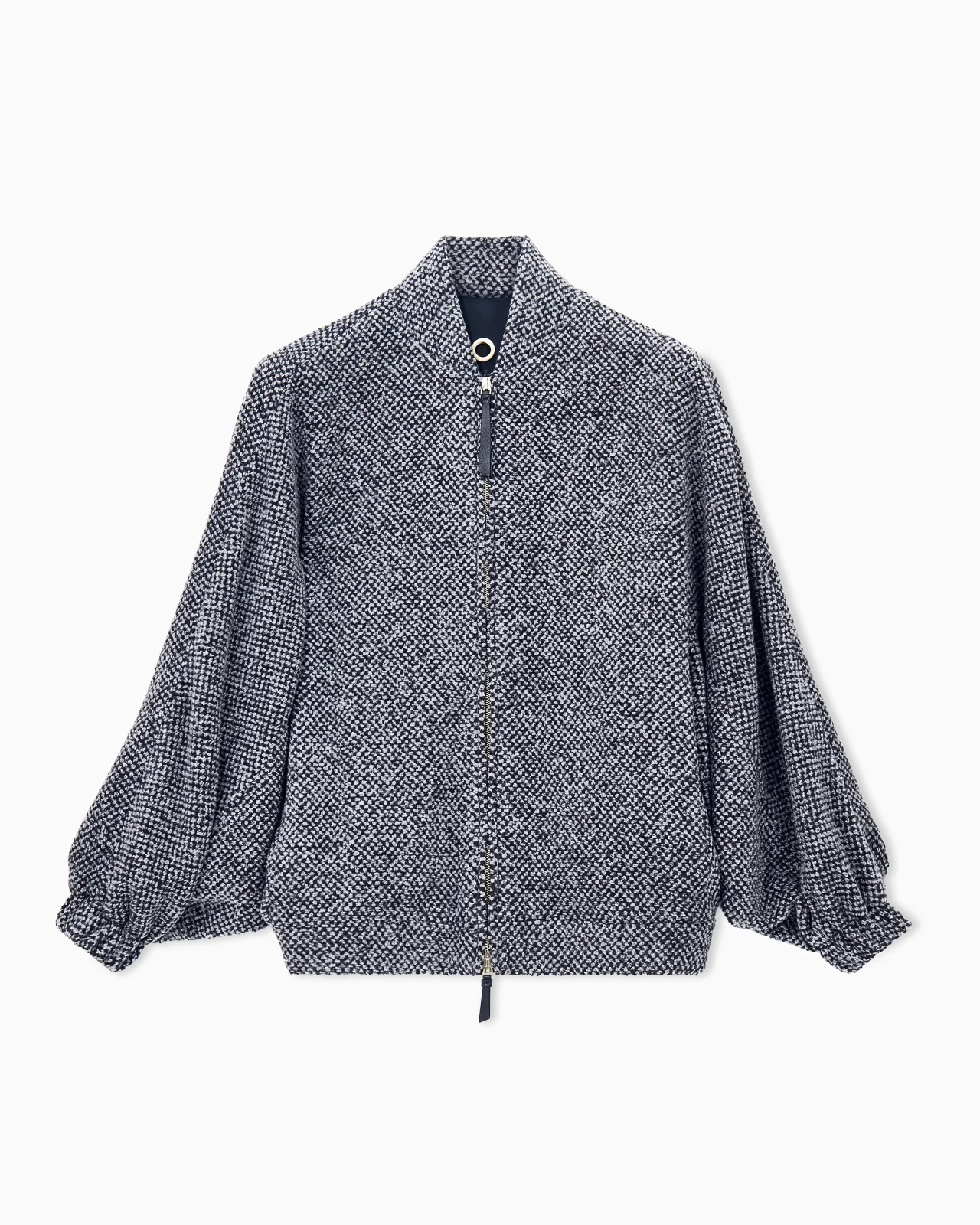 CABAN COAT IN BOUCLÉ-EFFECT CASHMERE AND SILK WITH ZIP - 1