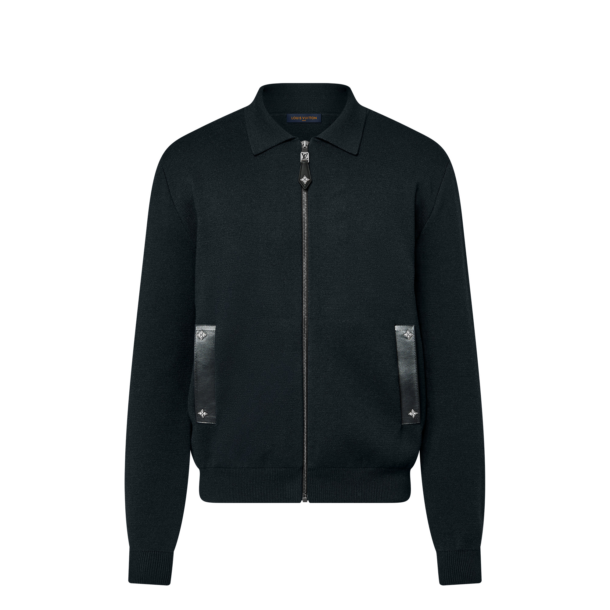Knit Blouson With Leather Details - 1