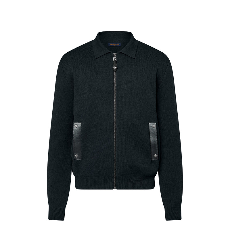 Knit Blouson With Leather Details 1