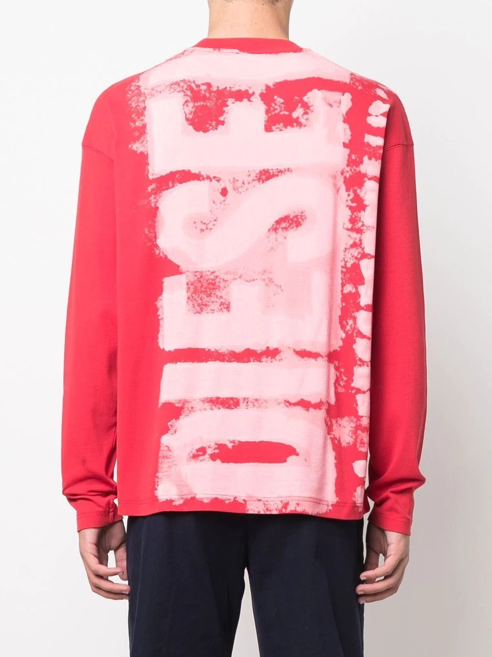 painterly-print branded sweatshirt - 4