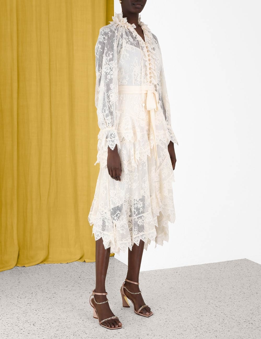 LACE ASYMMETRIC SKIRT - 3