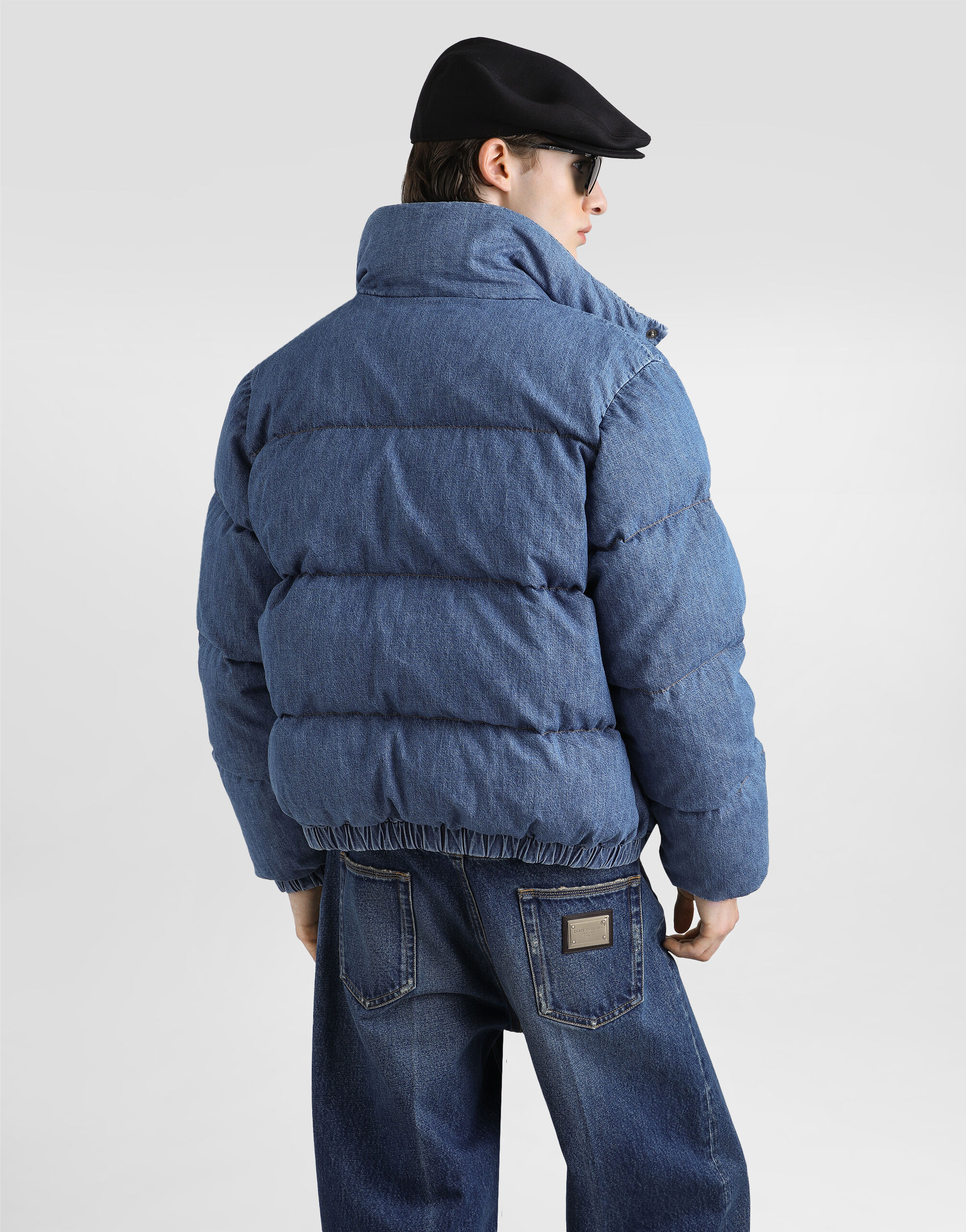 Cotton denim padded jacket - 5
