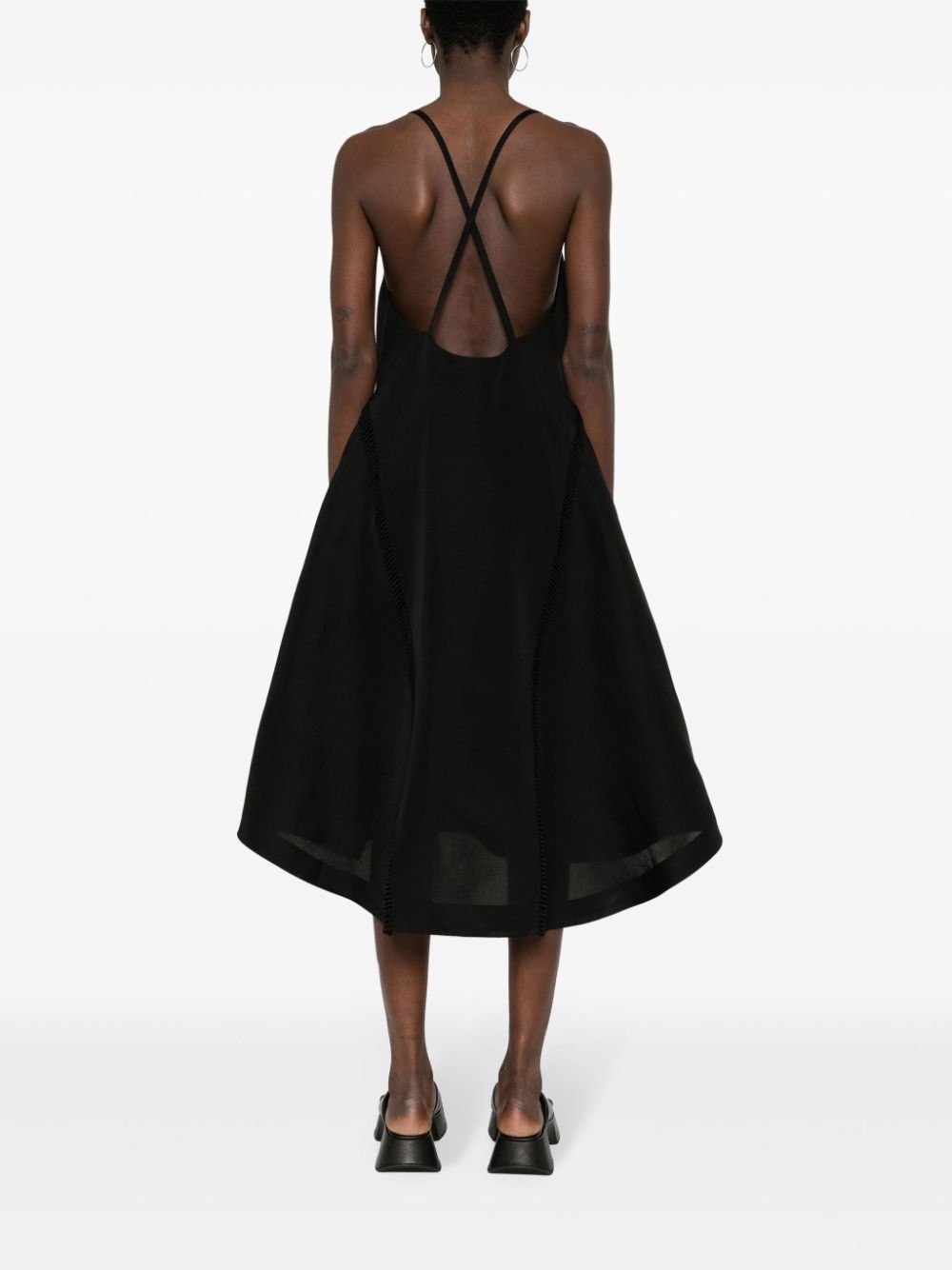 faille flared midi dress - 4
