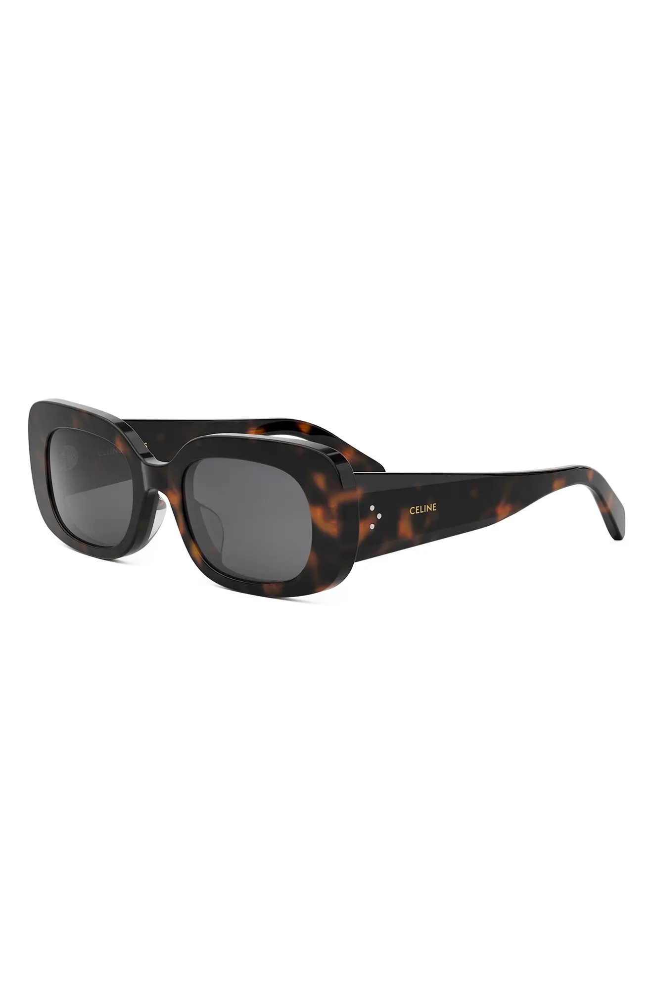 Bold 3 Dots 51mm Rectangular Sunglasses in Dark Havana /Smoke - 2