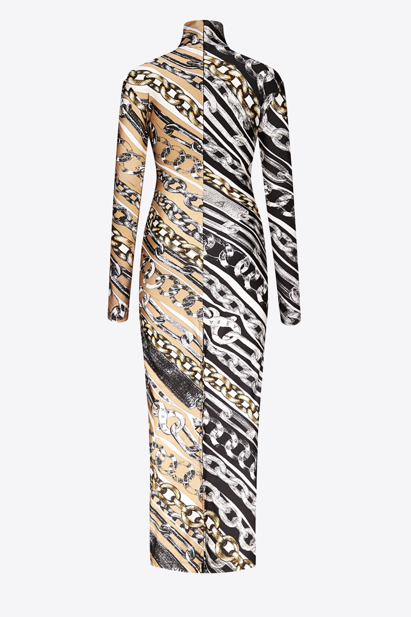 AREA CHAIN PRINTED LONG SLEEVE MAXI DRESS outlook