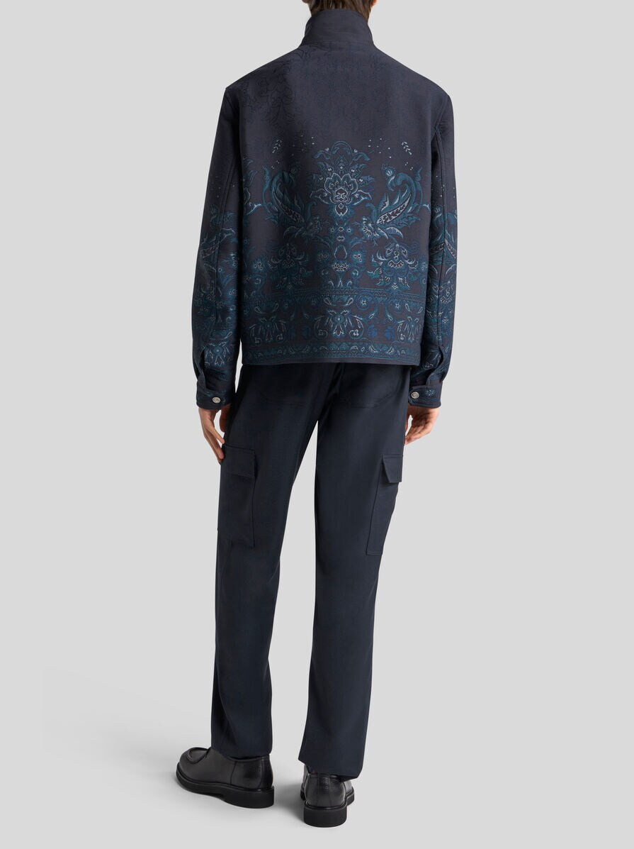 WOOL-BLEND JACQUARD JACKET WITH STAND-UP COLLAR - 5