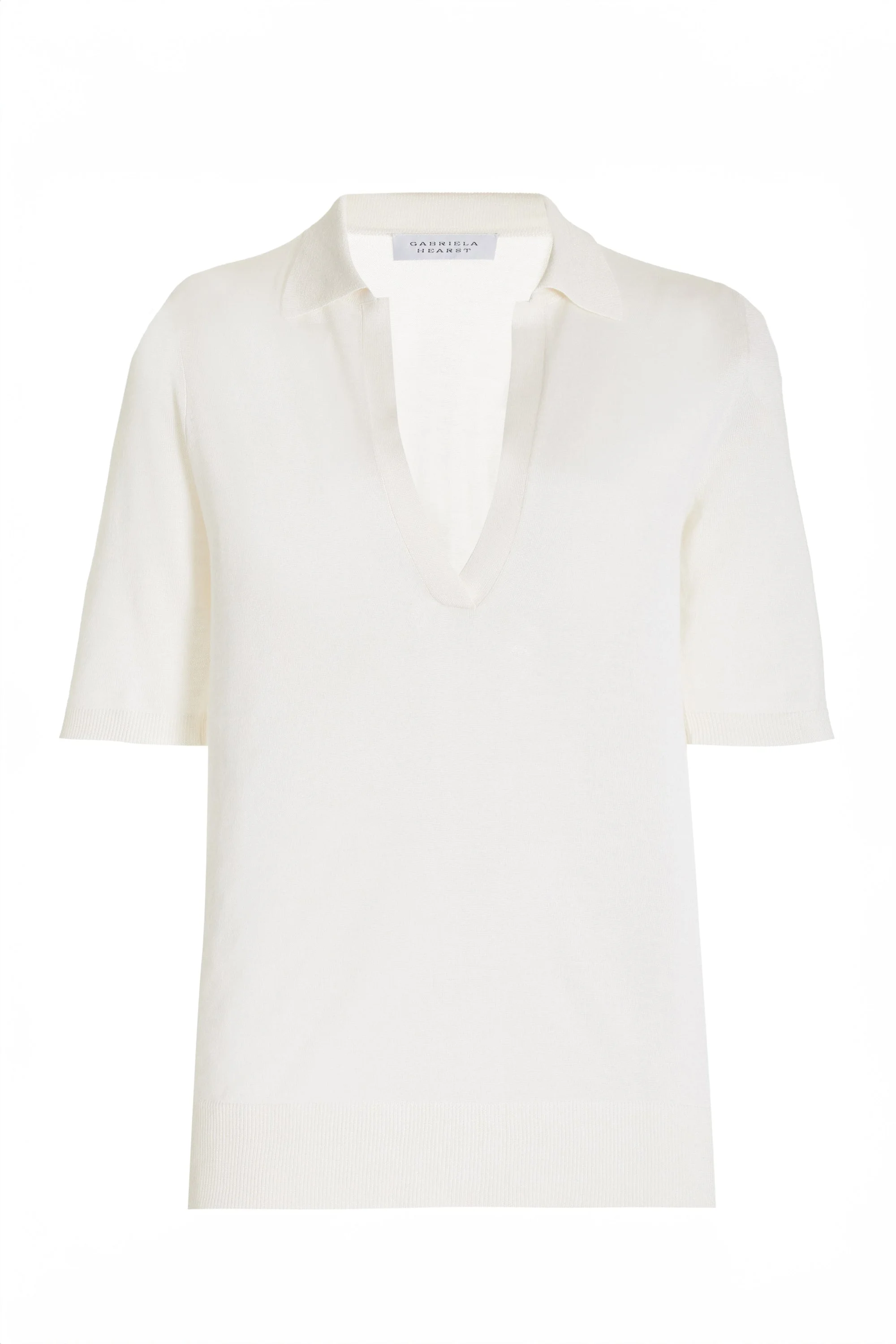 Frank Knit Polo in Ivory Silk Cashmere - 1