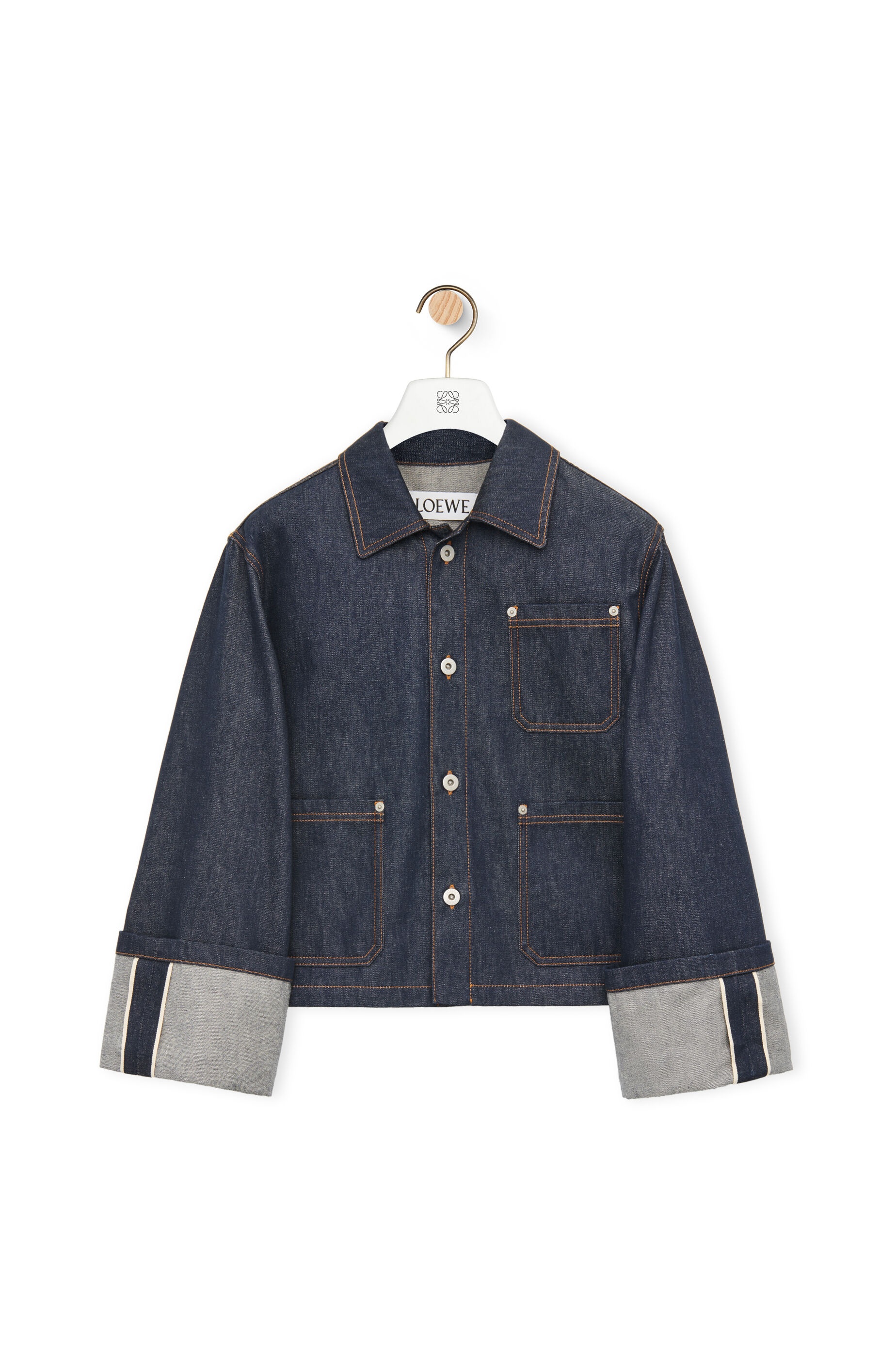 Fisherman turn-up jacket in denim - 1