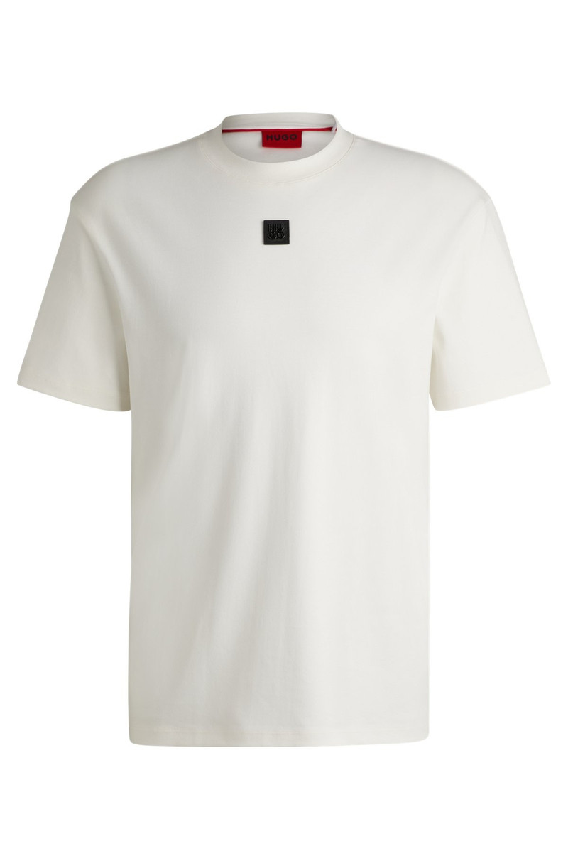 INTERLOCK-COTTON REGULAR-FIT T-SHIRT WITH STACKED LOGO - 1