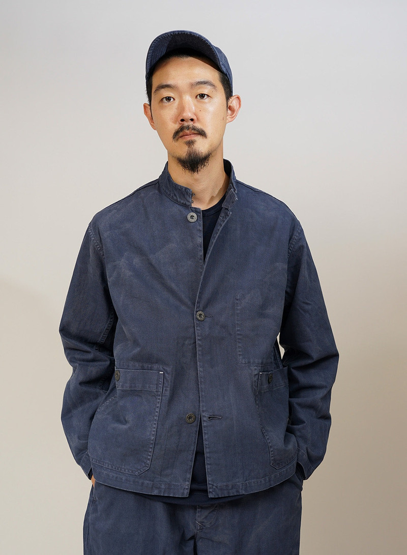 Nigel Cabourn Railroad Jacket Cotton Twill in RAF Blue outlook