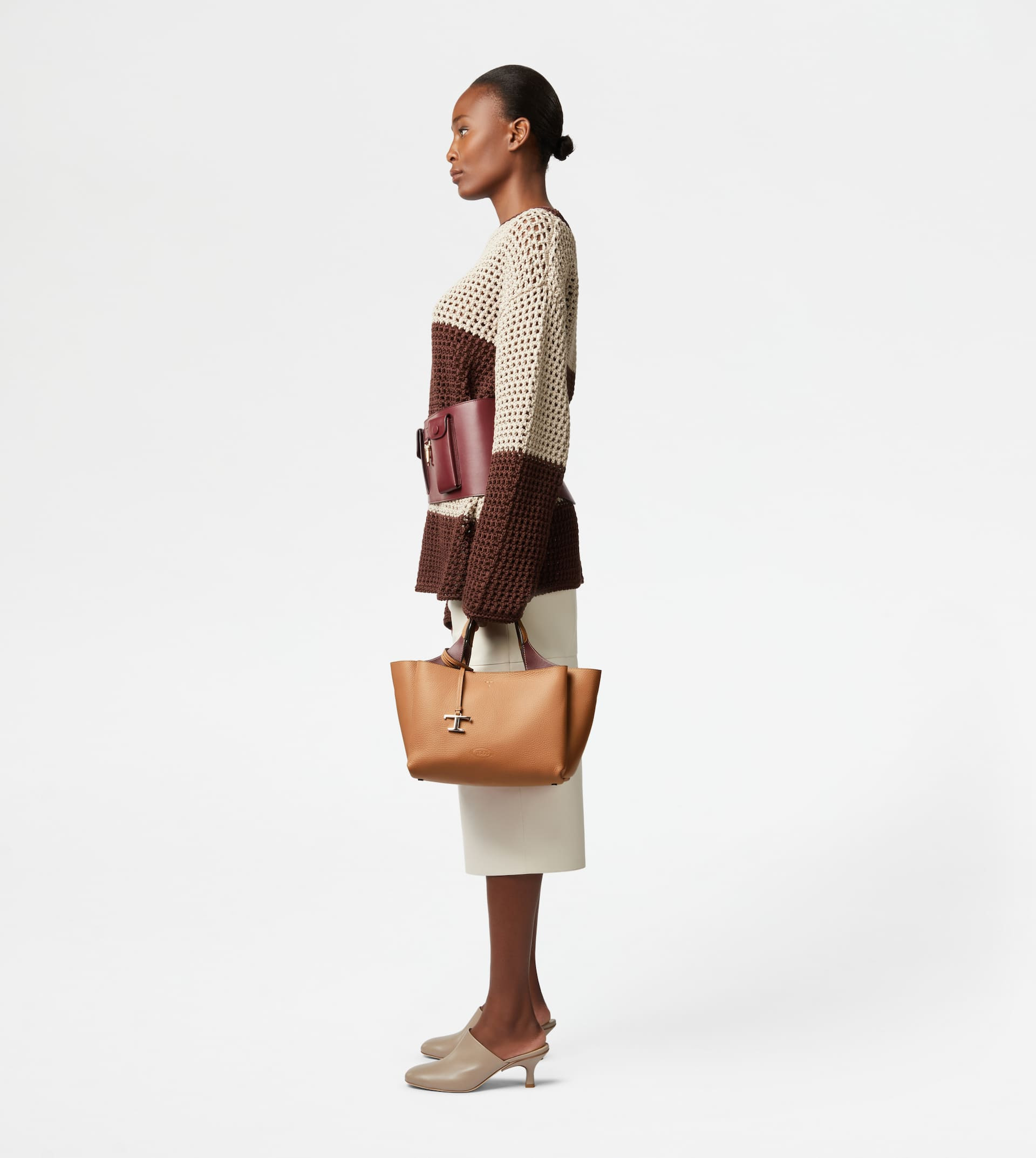 BAG IN LEATHER MINI - BROWN, BURGUNDY - 5