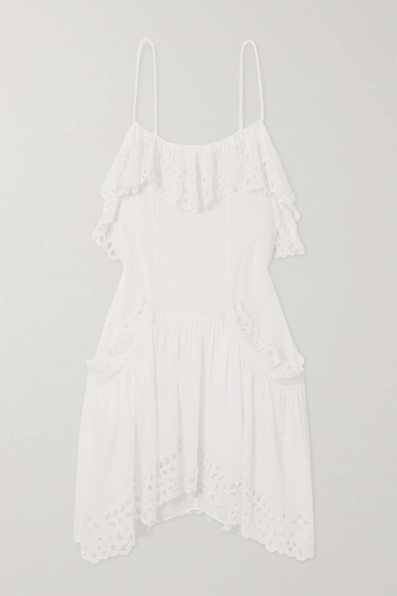 Keoly broderie anglaise-trimmed cotton-voile mini dress - 1